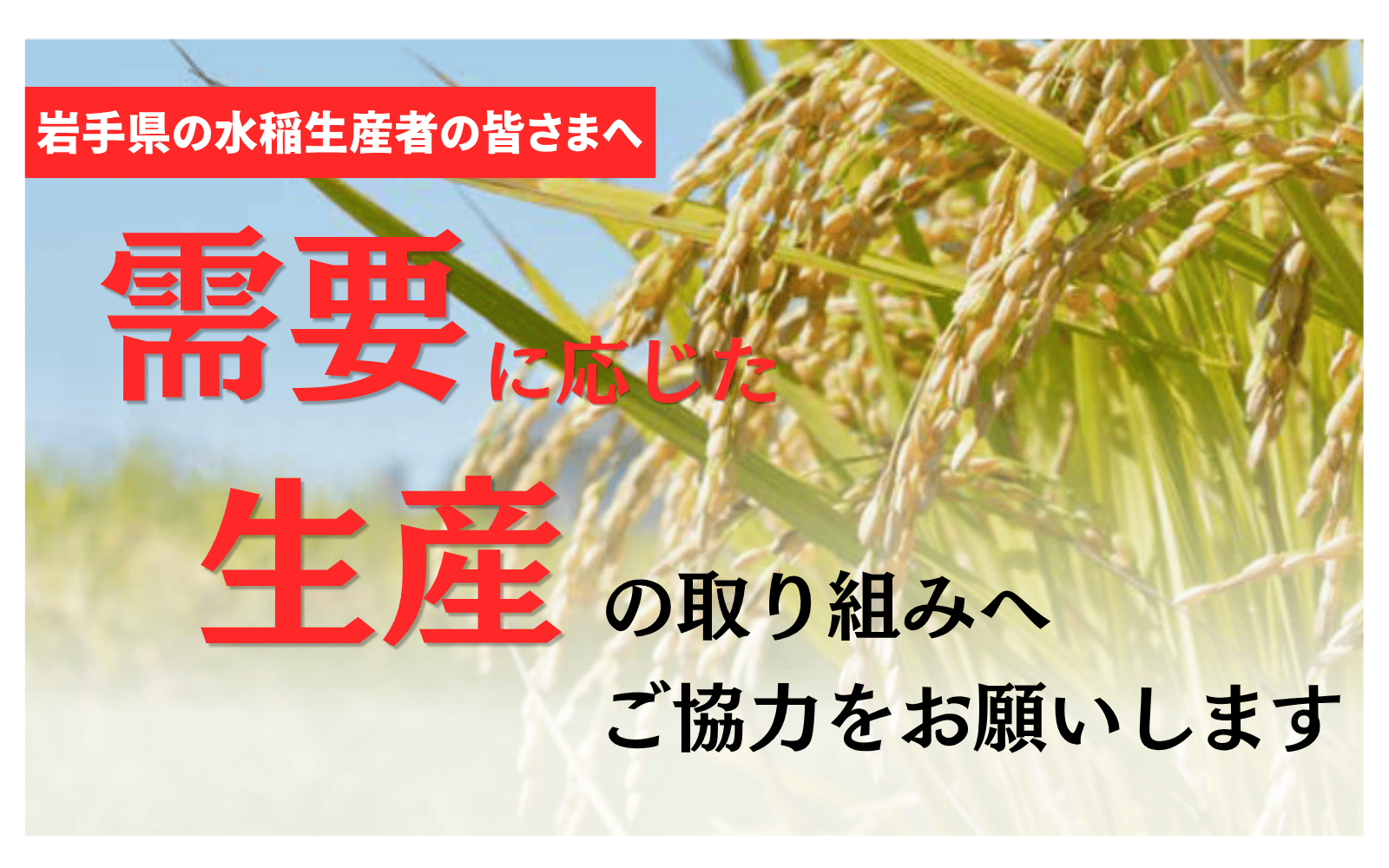 岩手県の水稲生産者の皆さまへ